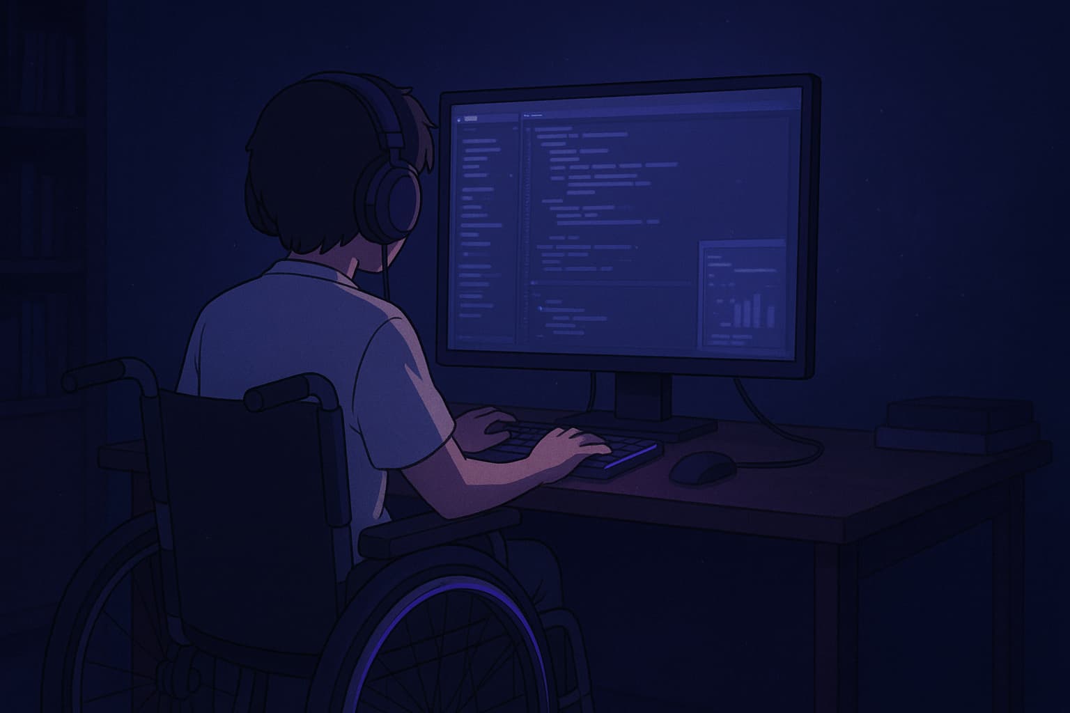 Ilustração de um desenvolvedor programando.