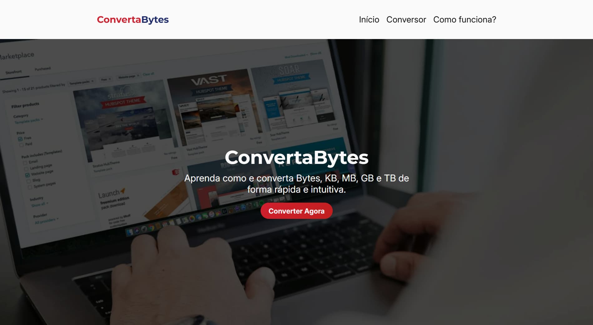 Demonstração do projeto ConvertaBytes